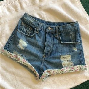 Carmar High Waist Distressed Denim Shorts from LF